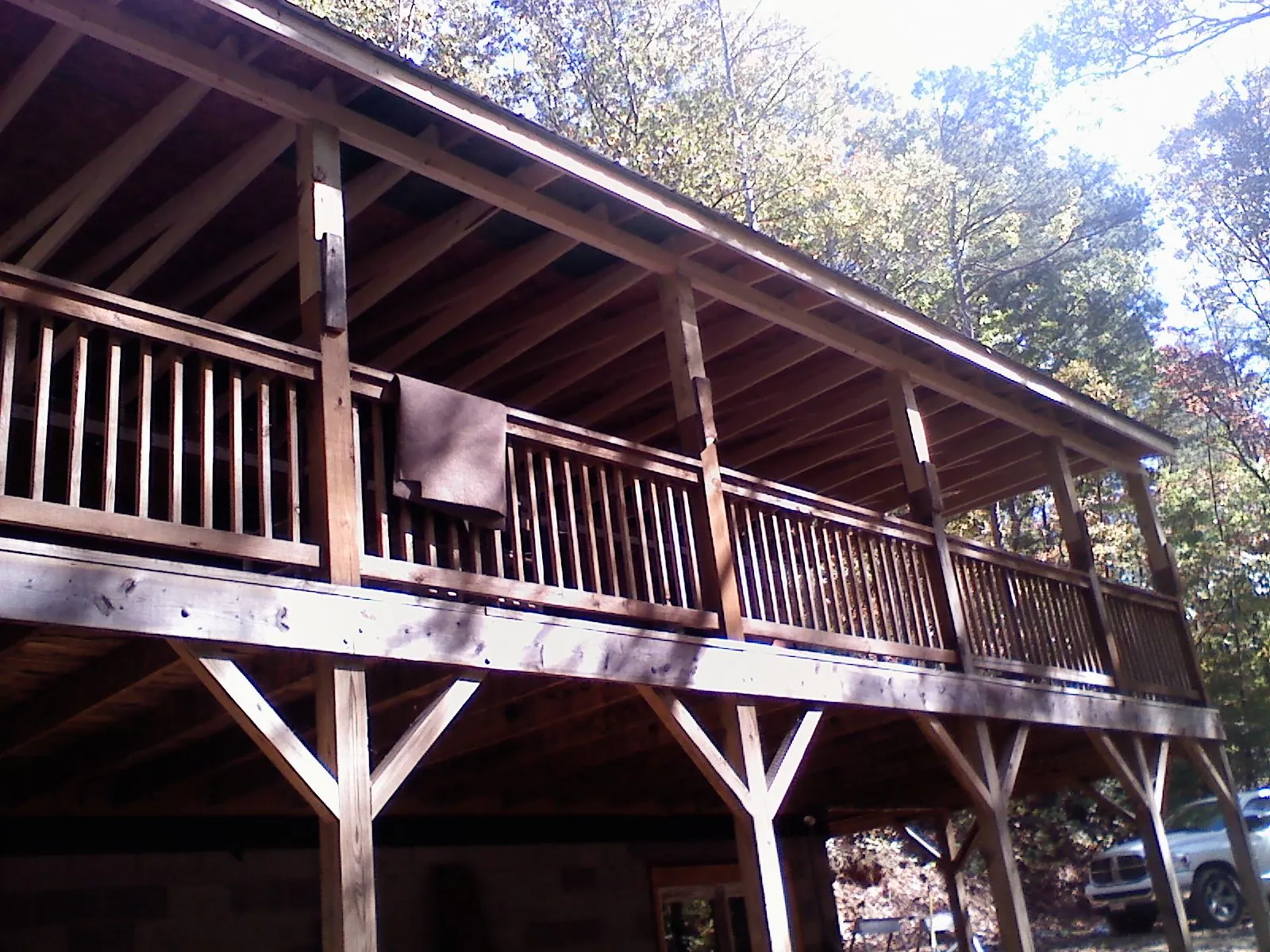 Timber framing under a new elevated porch and deck — Roof Leak Repair in Yellville by Roofing Brothers